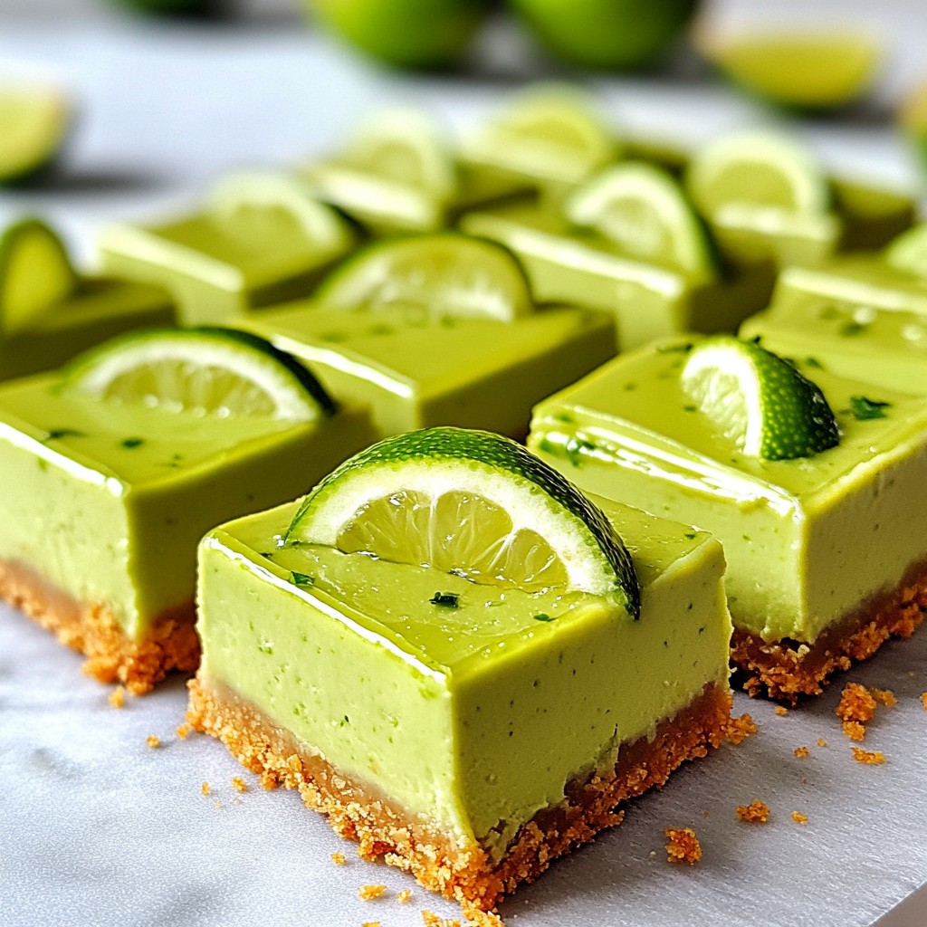 Avocado Lime Cheesecake Bars Tasty and Refreshing Treat