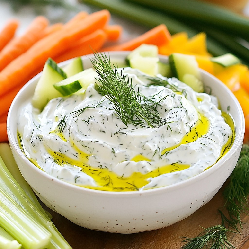 Cucumber Dill Greek Yogurt Dip Fresh and Flavorful Treat