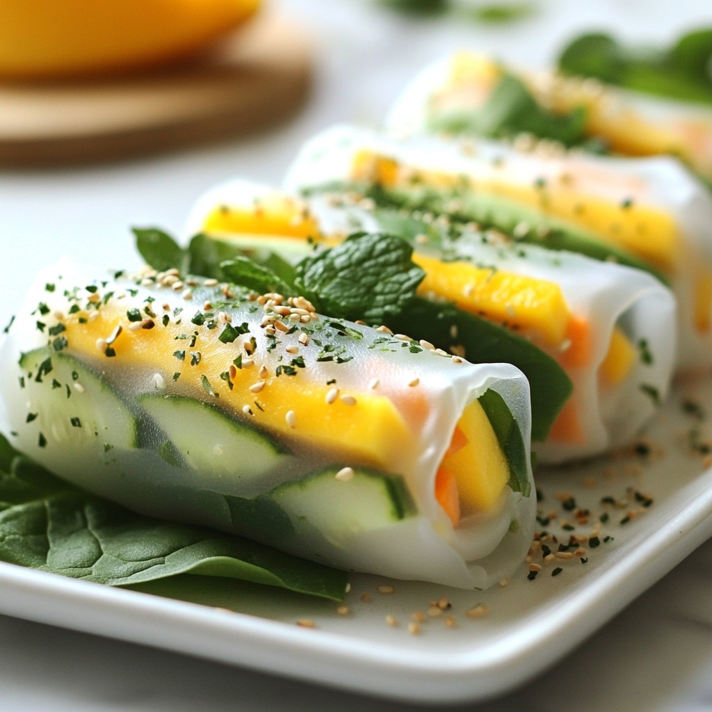 Mango Avocado Summer Rolls Fresh and Flavorful Snack