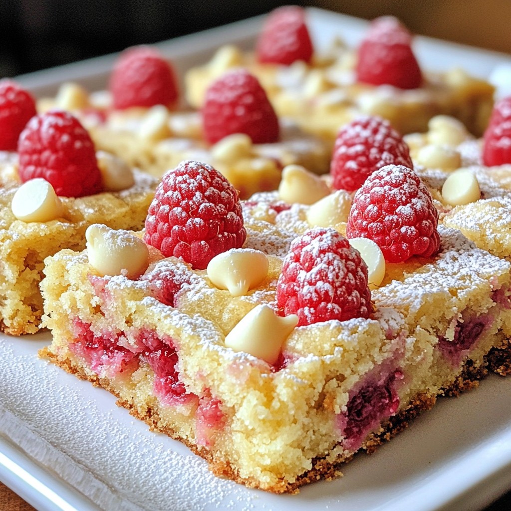 Raspberry White Chocolate Blondies Simple and Tasty Treat