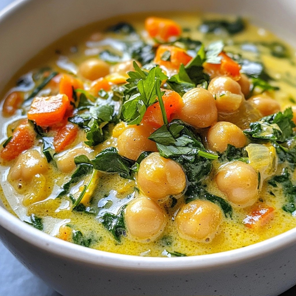 Under $10 Creamy Garlic Chickpea Stew Delight
