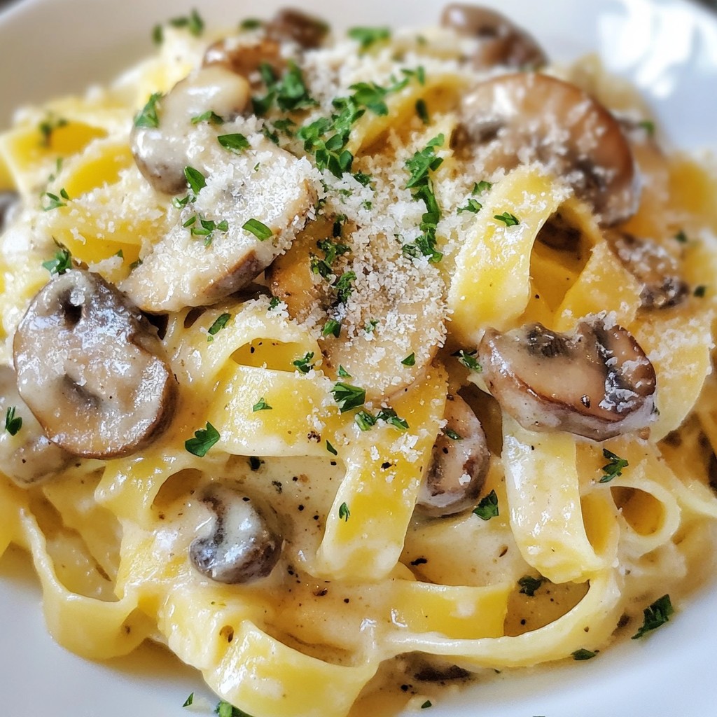 Creamy Garlic Mushroom Pasta Rich and Tasty Dish