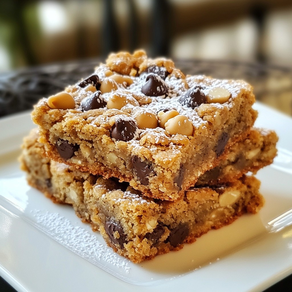 Peanut Butter Oatmeal Cookie Bars Easy and Tasty Treat