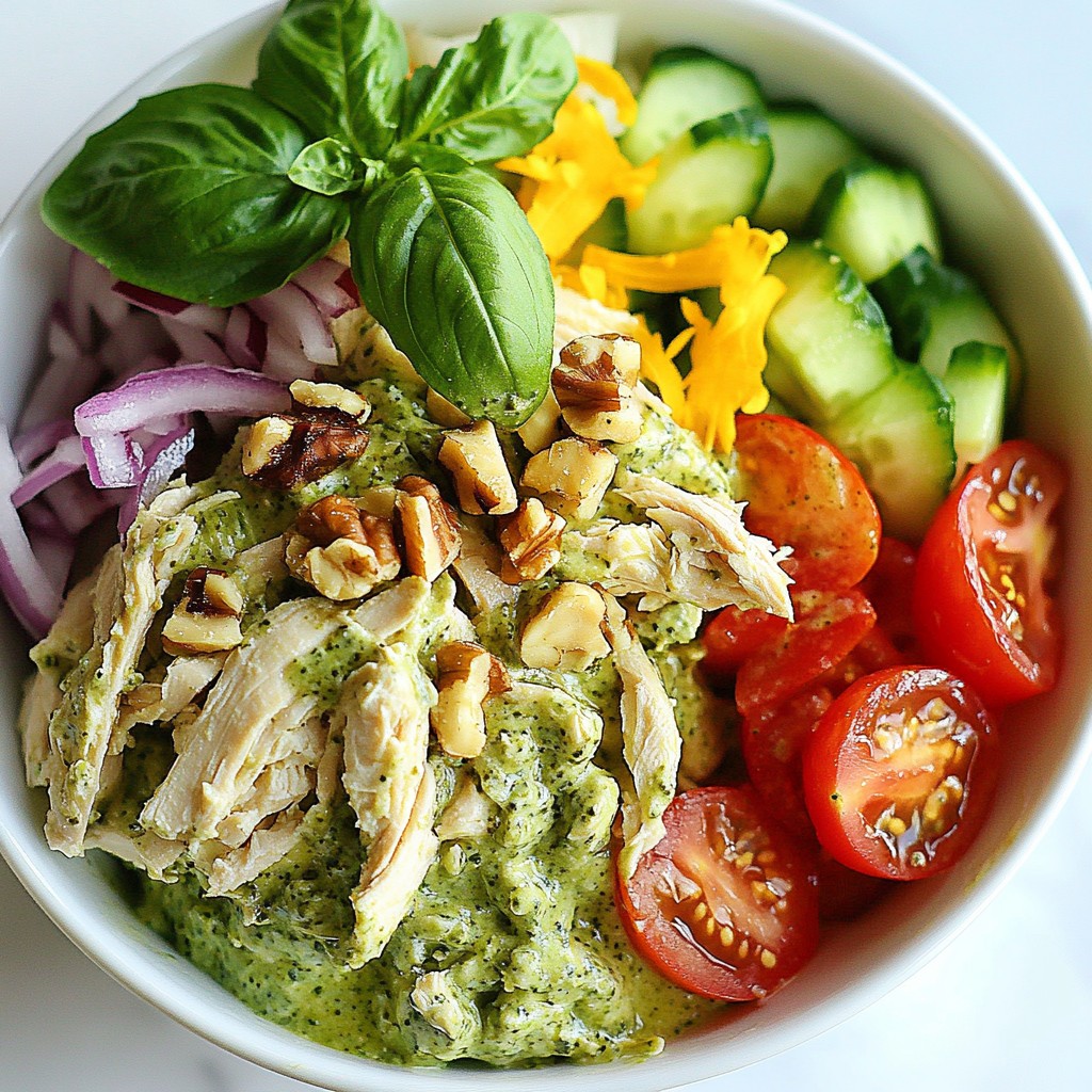 Creamy Pesto Chicken Salad Fresh and Flavorful Dish