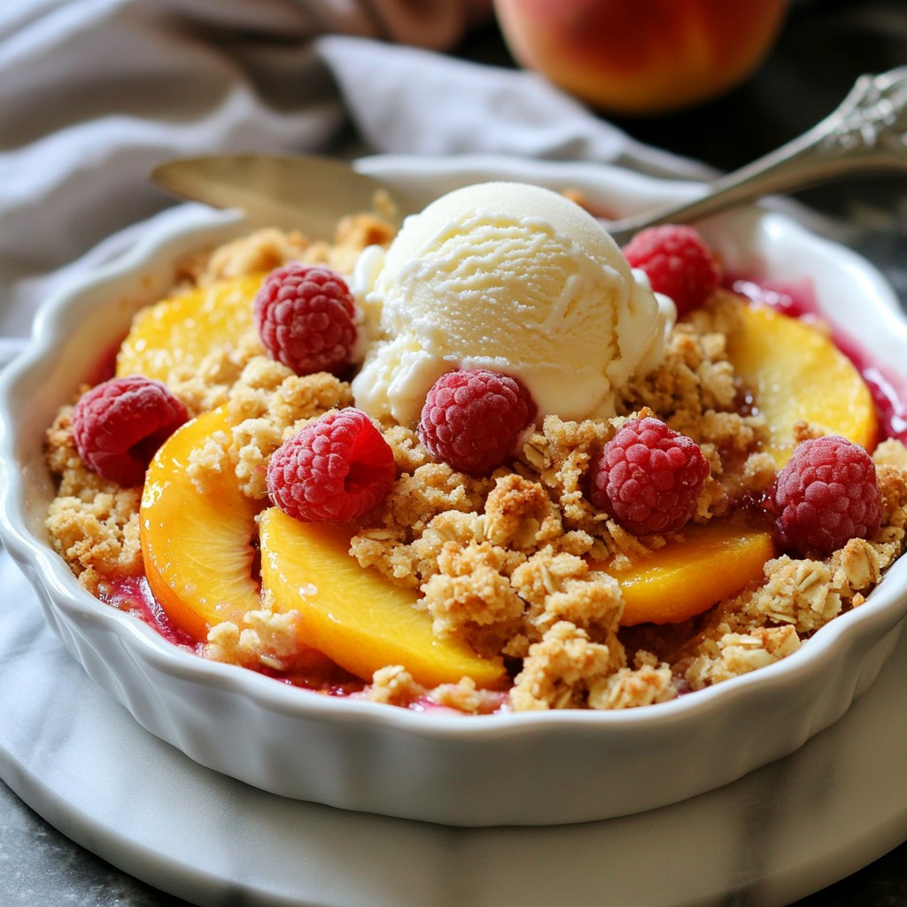 Peach Raspberry Crumble Simple and Sweet Delight