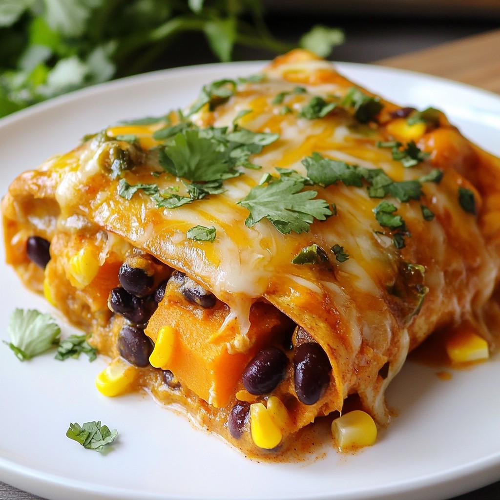 Sweet Potato Black Bean Enchiladas Savory Delight