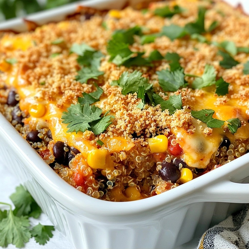 Frugal Cheesy Quinoa and Bean Casserole Delight