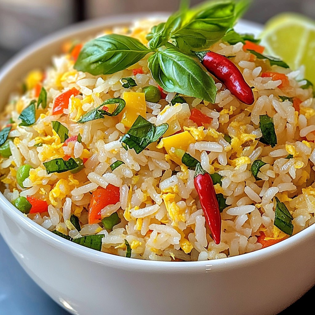Spicy Thai Basil Fried Rice Flavorful Quick Recipe