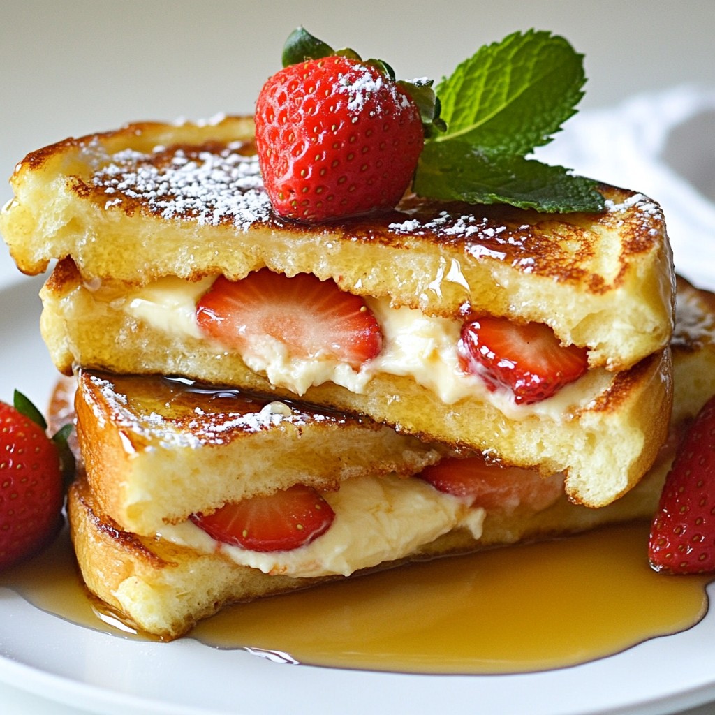 Strawberry Cheesecake Stuffed French Toast Delight