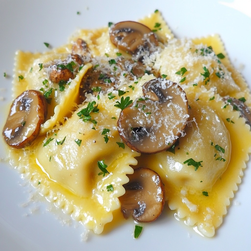 Garlic Butter Mushroom Ravioli Flavorful Dinner Delight