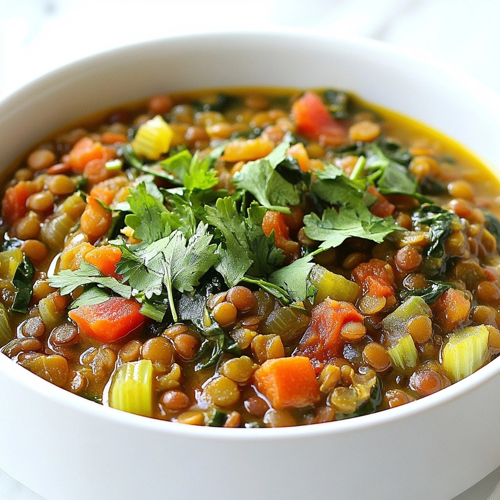 Low-Cost Moroccan Lentil Stew with Spinach Recipe