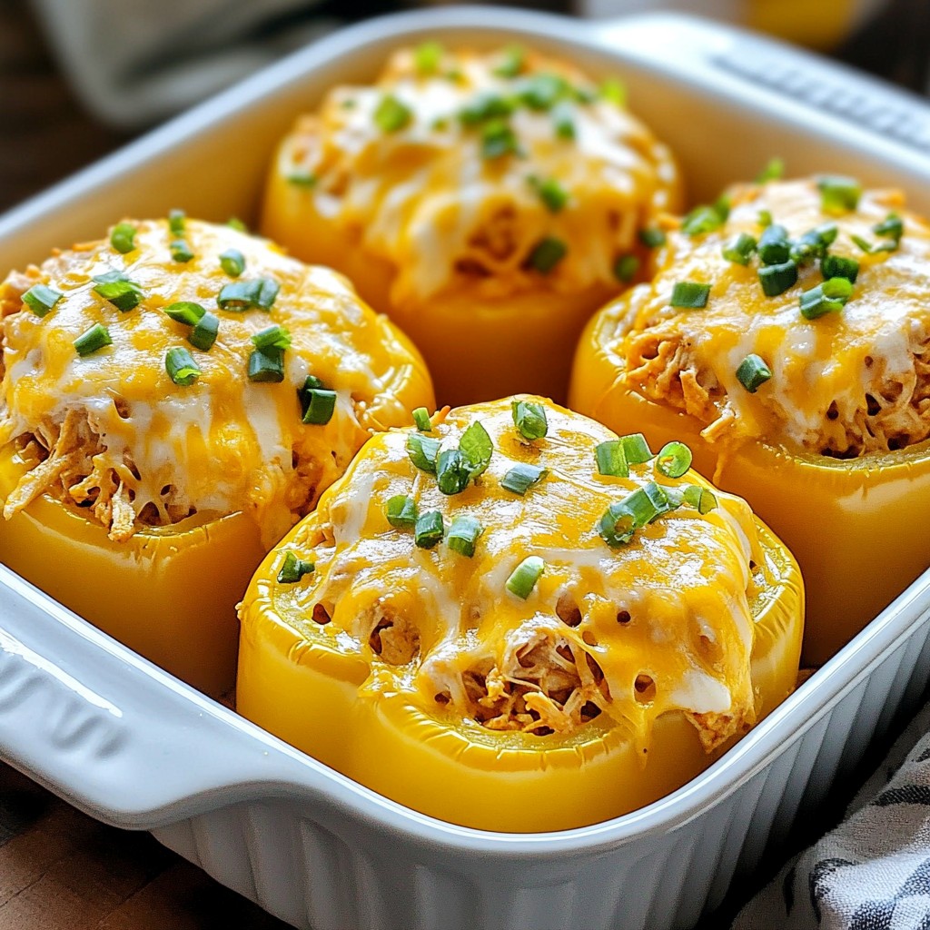Buffalo Chicken Stuffed Peppers Savory and Simple Treat