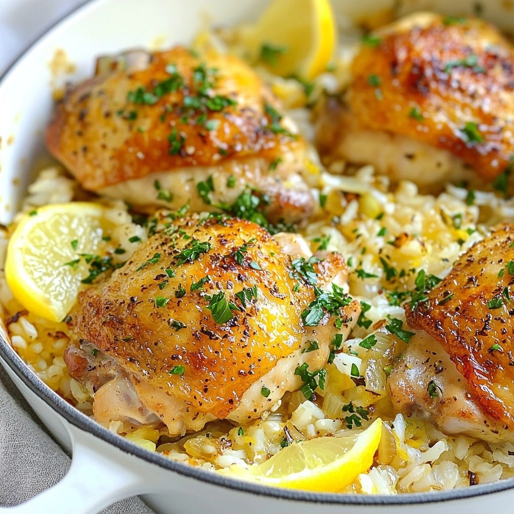 Economical Lemon Herb Chicken and Rice Skillet Delight