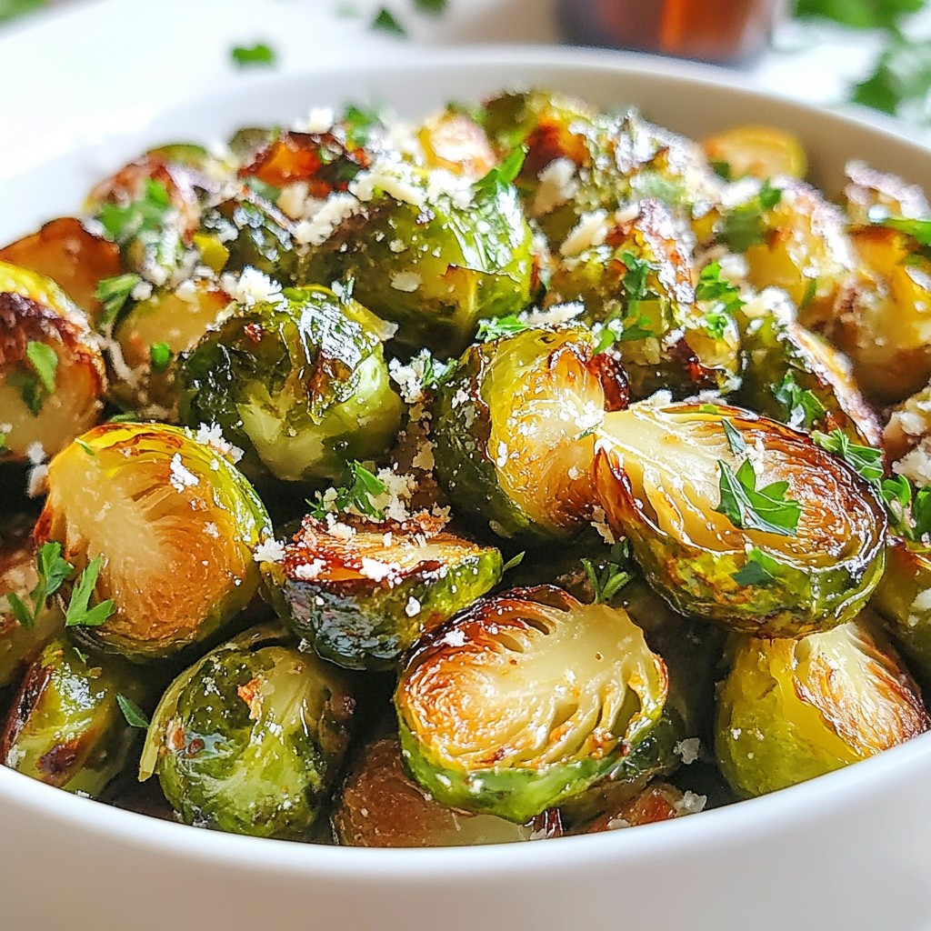 Crispy Garlic Parmesan Brussels Sprouts Delight