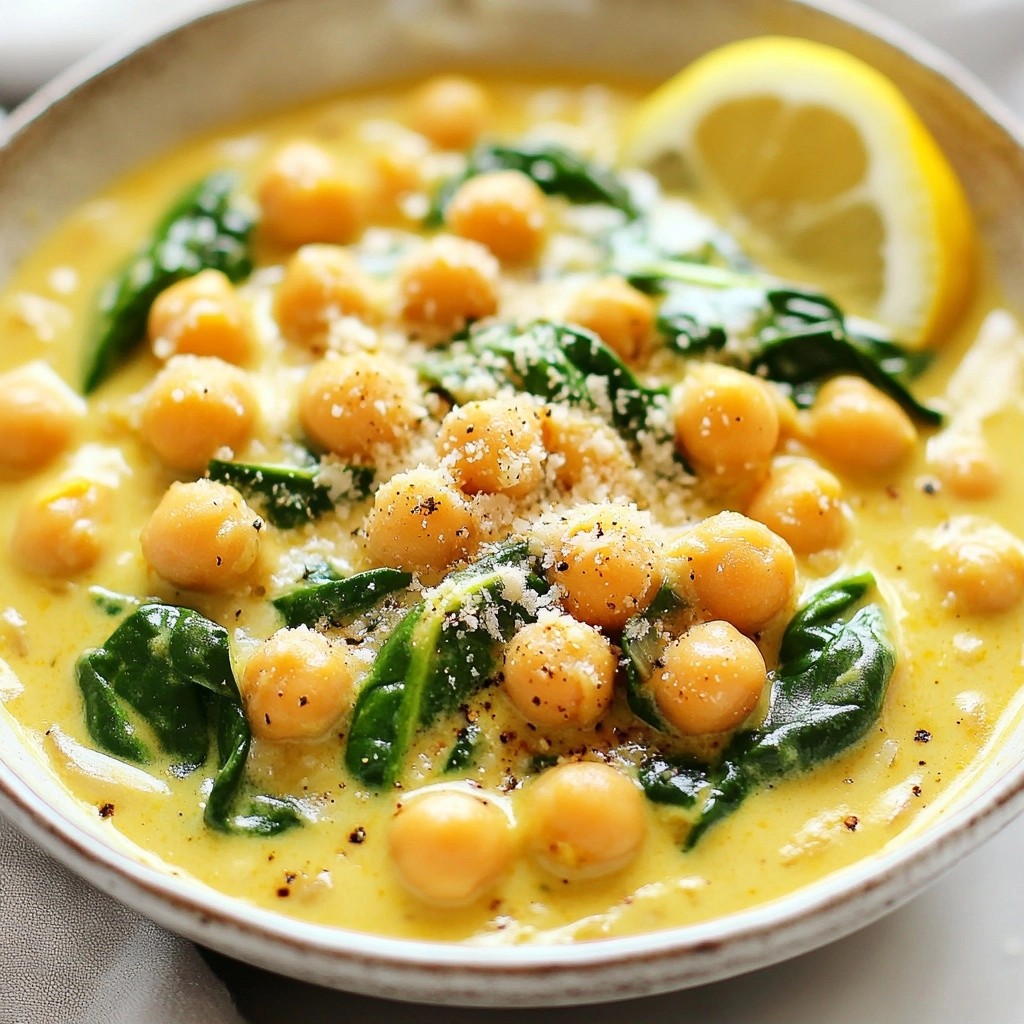 Budget-Friendly Creamy Chickpea and Spinach Skillet