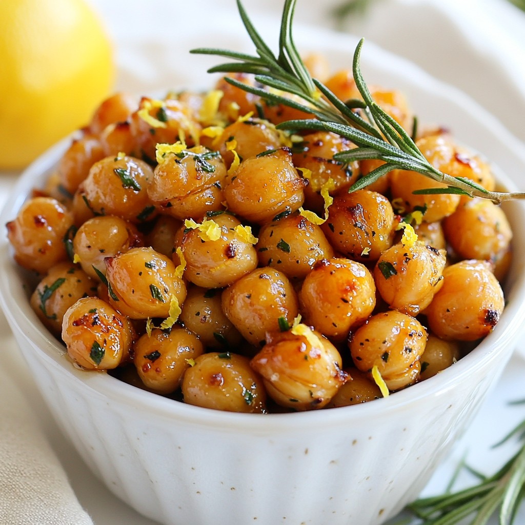 Lemon Rosemary Roasted Chickpeas Crispy Snack Treat