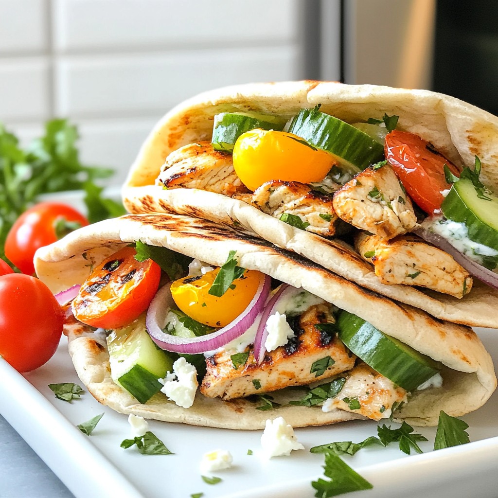 Greek Chicken Pita Pockets Flavorful and Easy Meal