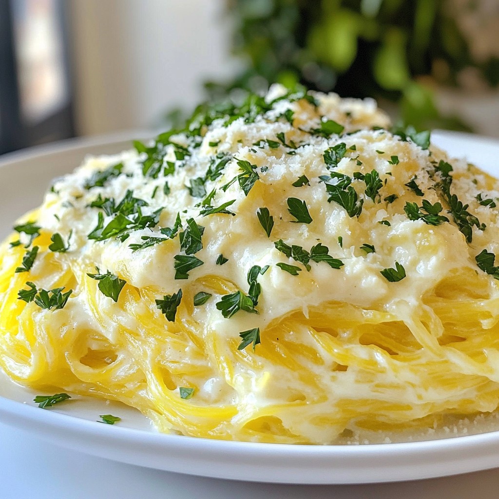 Spaghetti Squash Alfredo Creamy and Flavorful Dish