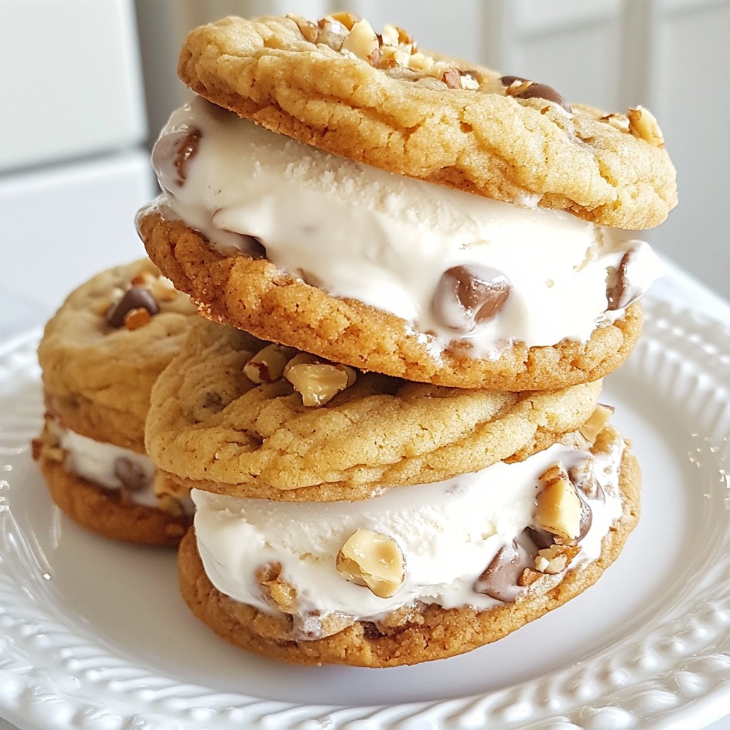 Chocolate Chip Cookie Ice Cream Sandwiches Delight