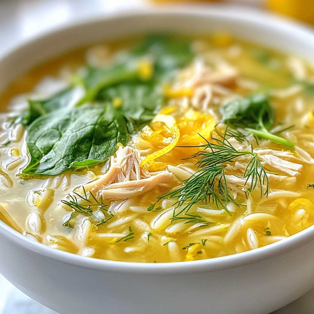 Greek Lemon Chicken Soup with Orzo Flavor Boost