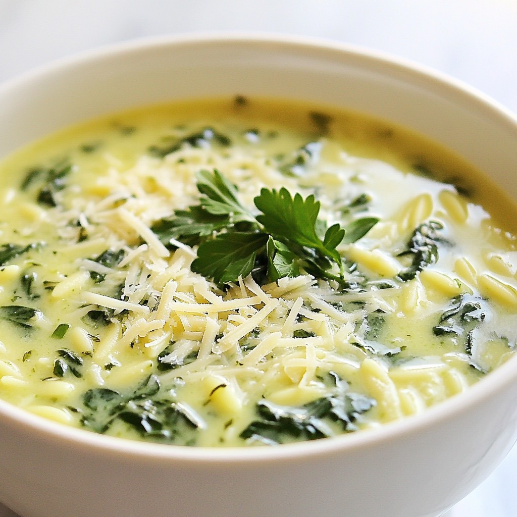 Creamy Spinach Orzo Soup Healthy Comfort Dish