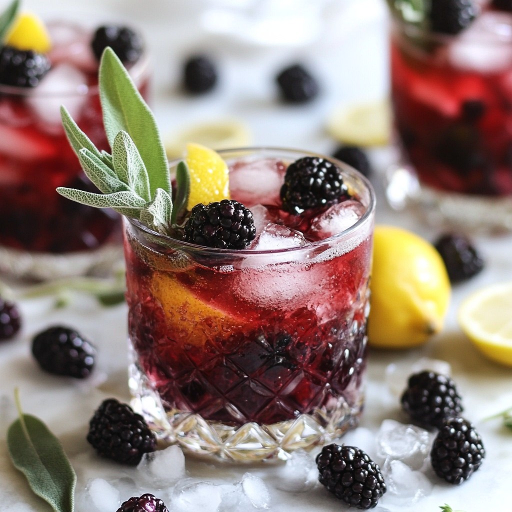 Invigorating Blackberry Sage Lemon Fizz Refreshing Drink