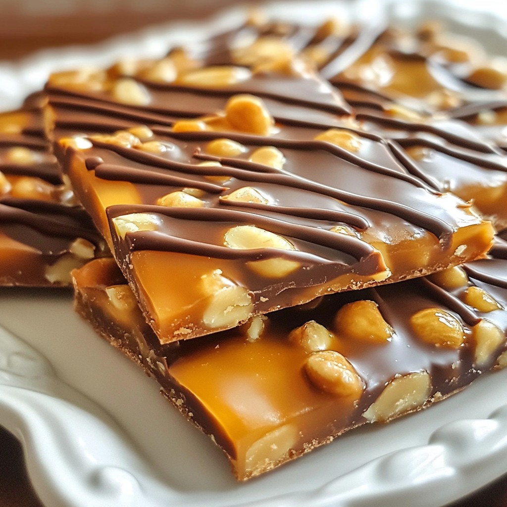 Chocolate Drizzled Peanut Brittle Irresistible Treat