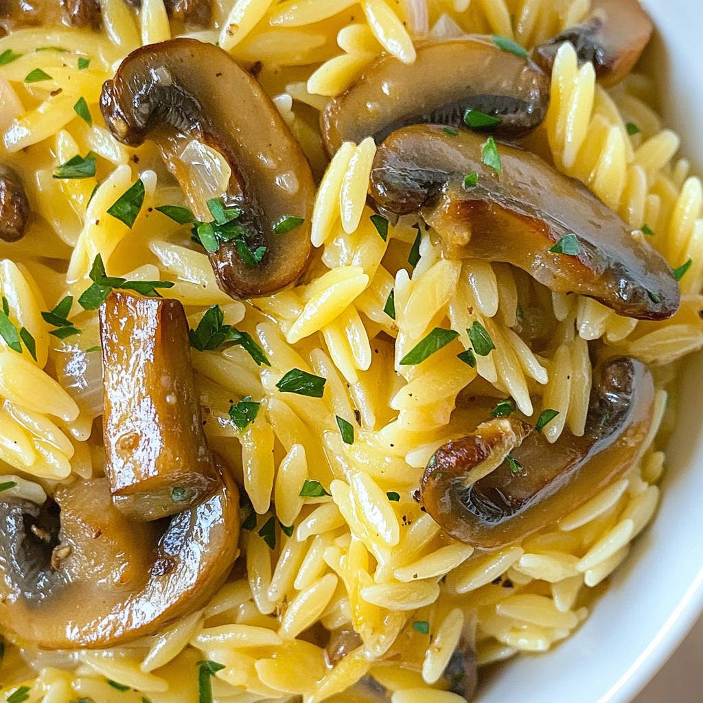Creamy Garlic Mushroom Orzo Flavorful and Easy Dish