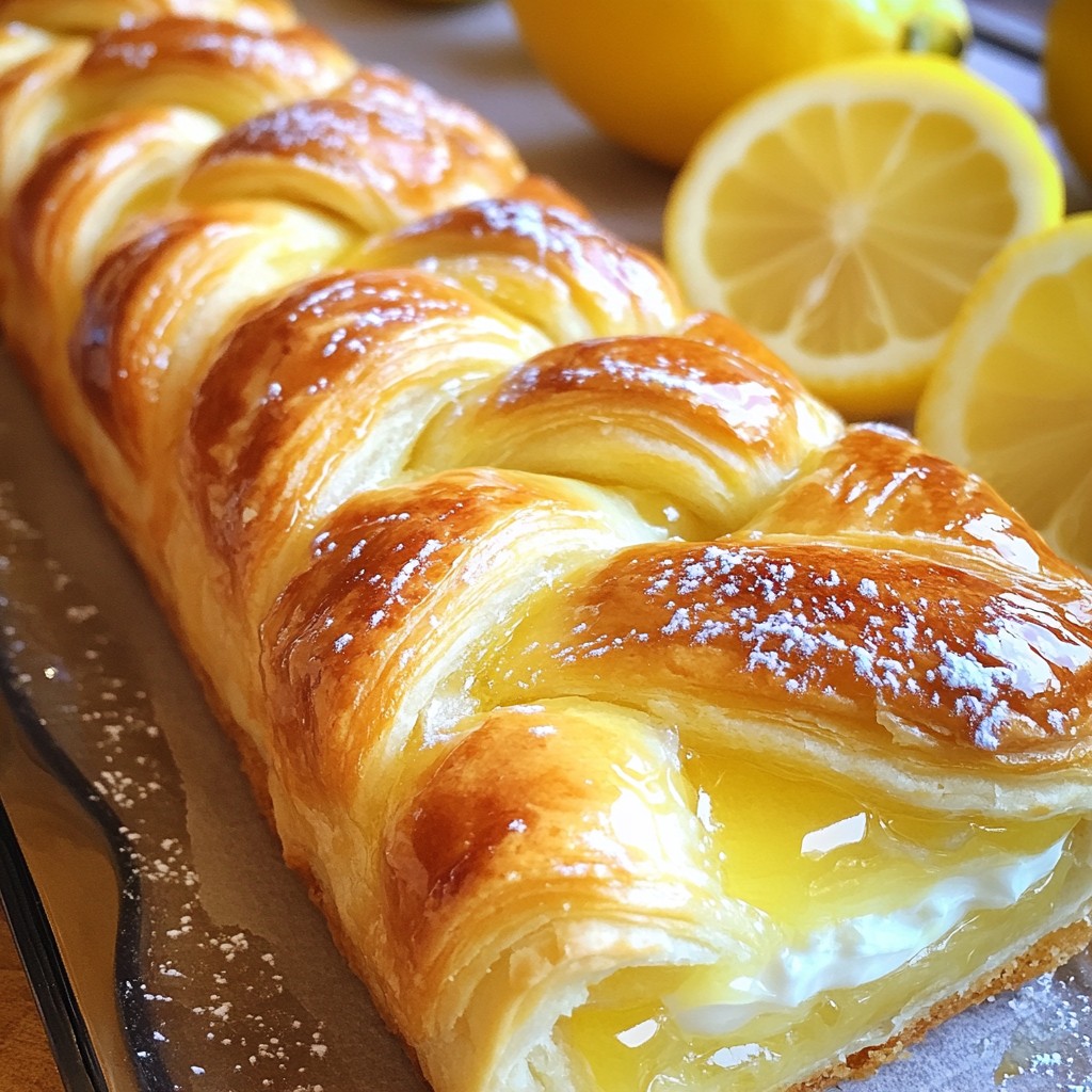 Lemon Cream Cheese Danish Braid Delightful Pastry Treat