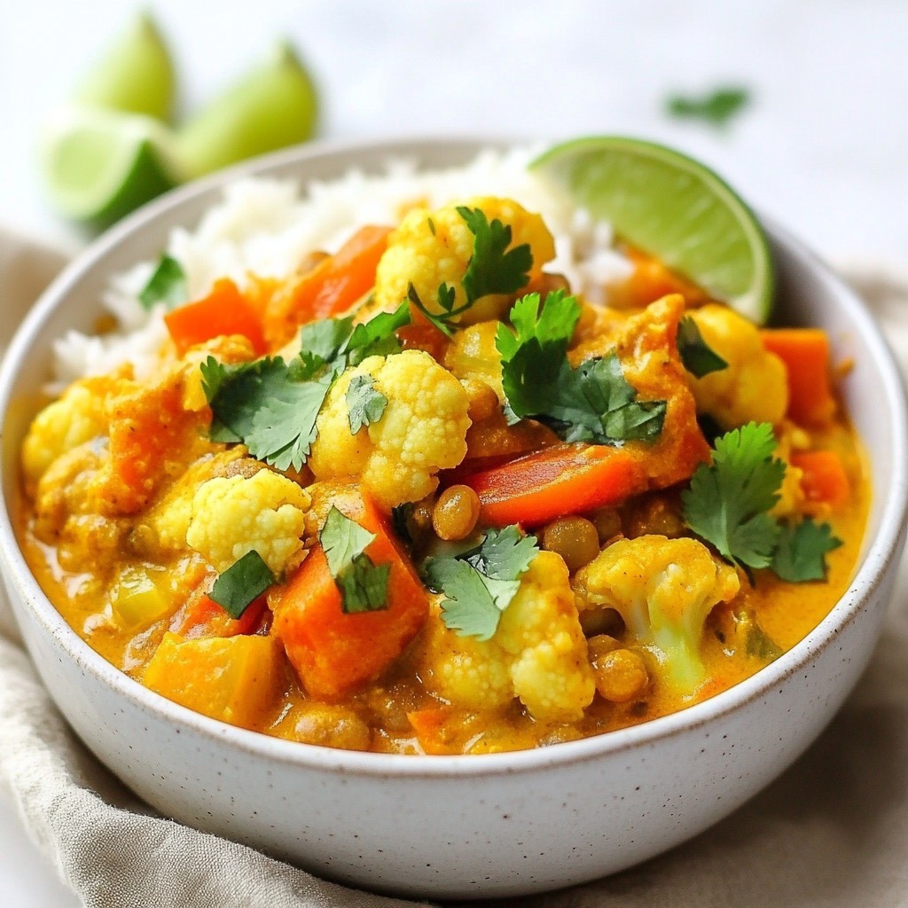 Economical Vegetable and Lentil Coconut Curry Recipe