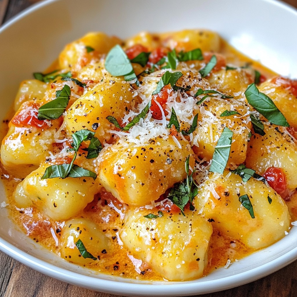 Cheap Creamy Tomato Basil Gnocchi Quick & Easy Dish