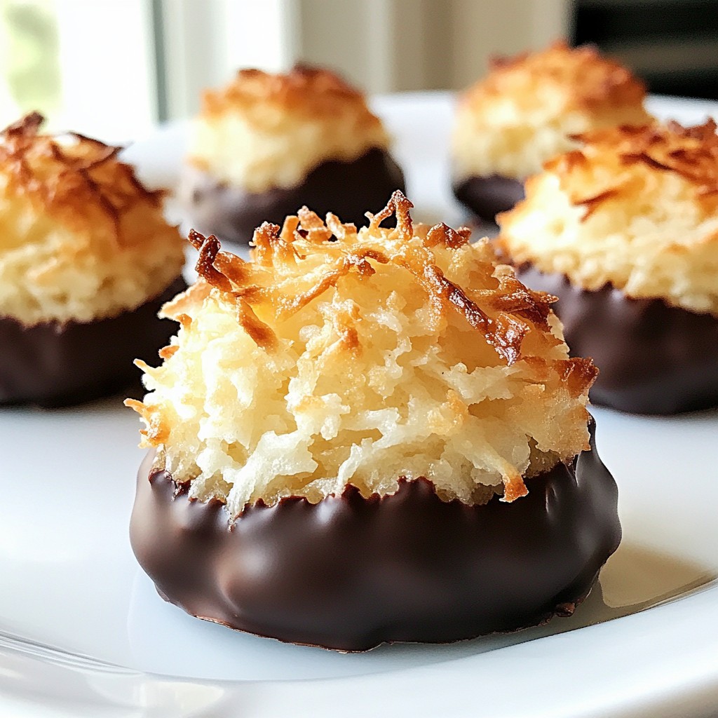 Chocolate Dipped Coconut Macaroons Easy and Delicious