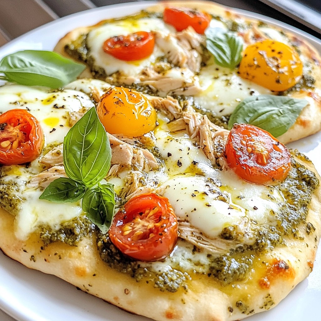 Creamy Chicken Pesto Flatbread Simple and Tasty Meal