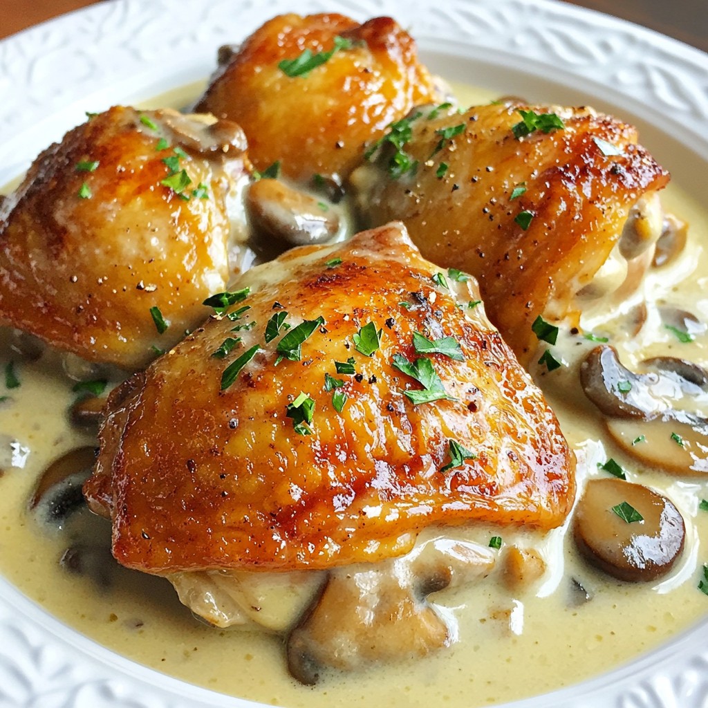Creamy Mushroom Chicken Thighs Rich and Flavorful Dish