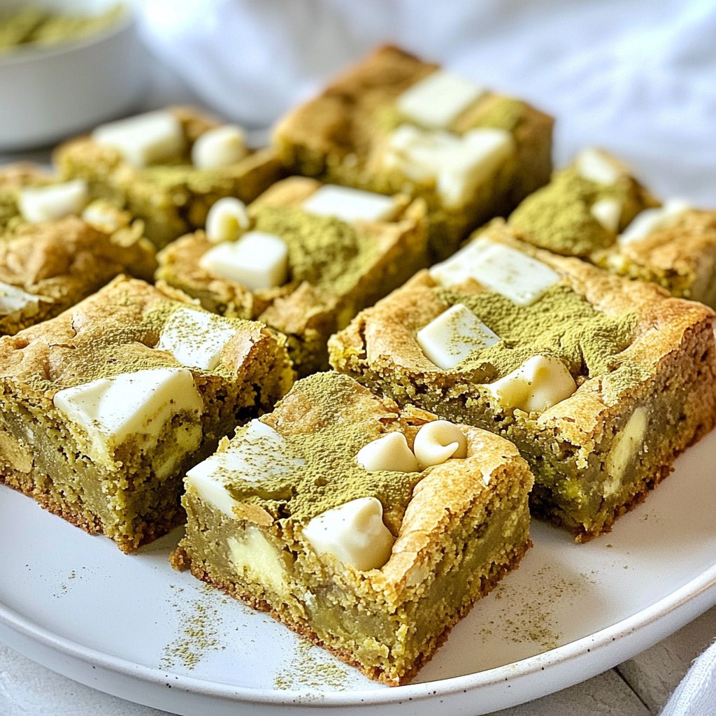 Matcha White Chocolate Blondies Delightful Treat Recipe