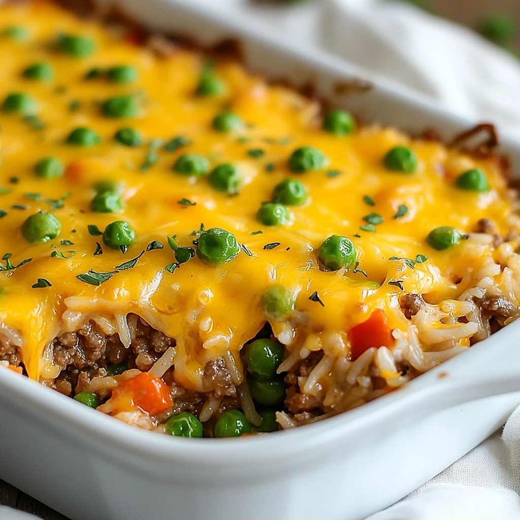 Cheap Cheesy Beef and Rice Casserole Delight