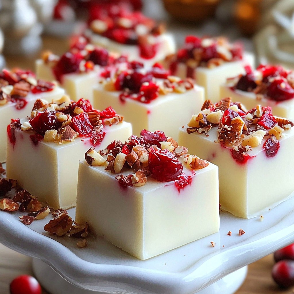 Cranberry White Chocolate Fudge Delightful Sweet Treat
