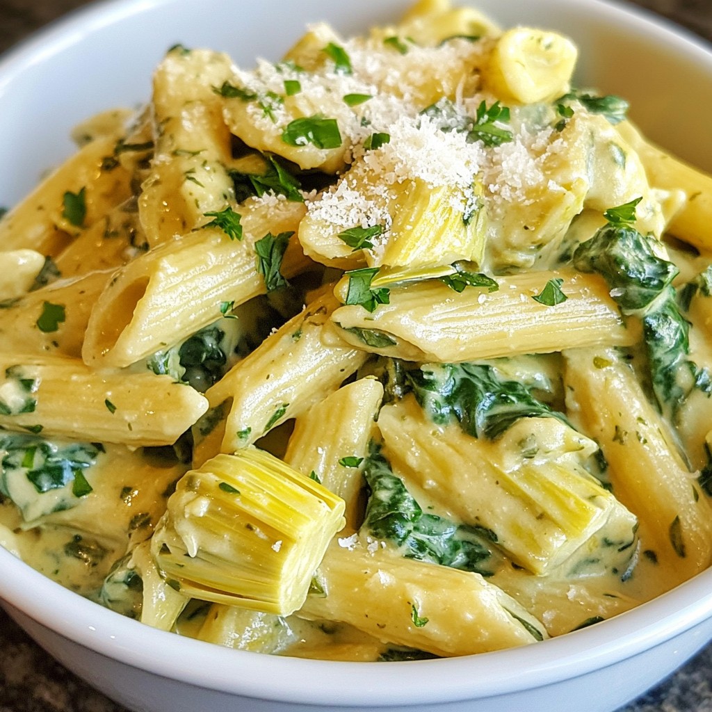Affordable Creamy Spinach and Artichoke Pasta Delight
