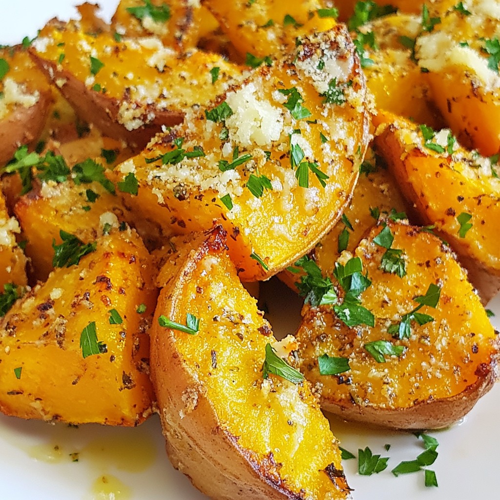 Garlic Parmesan Sweet Potato Wedges Crispy Delight