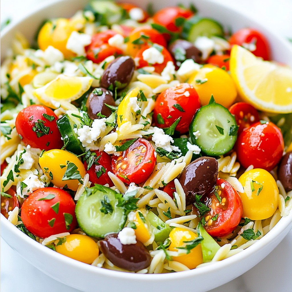 Greek Lemon Orzo Salad Refreshing and Flavorful Dish