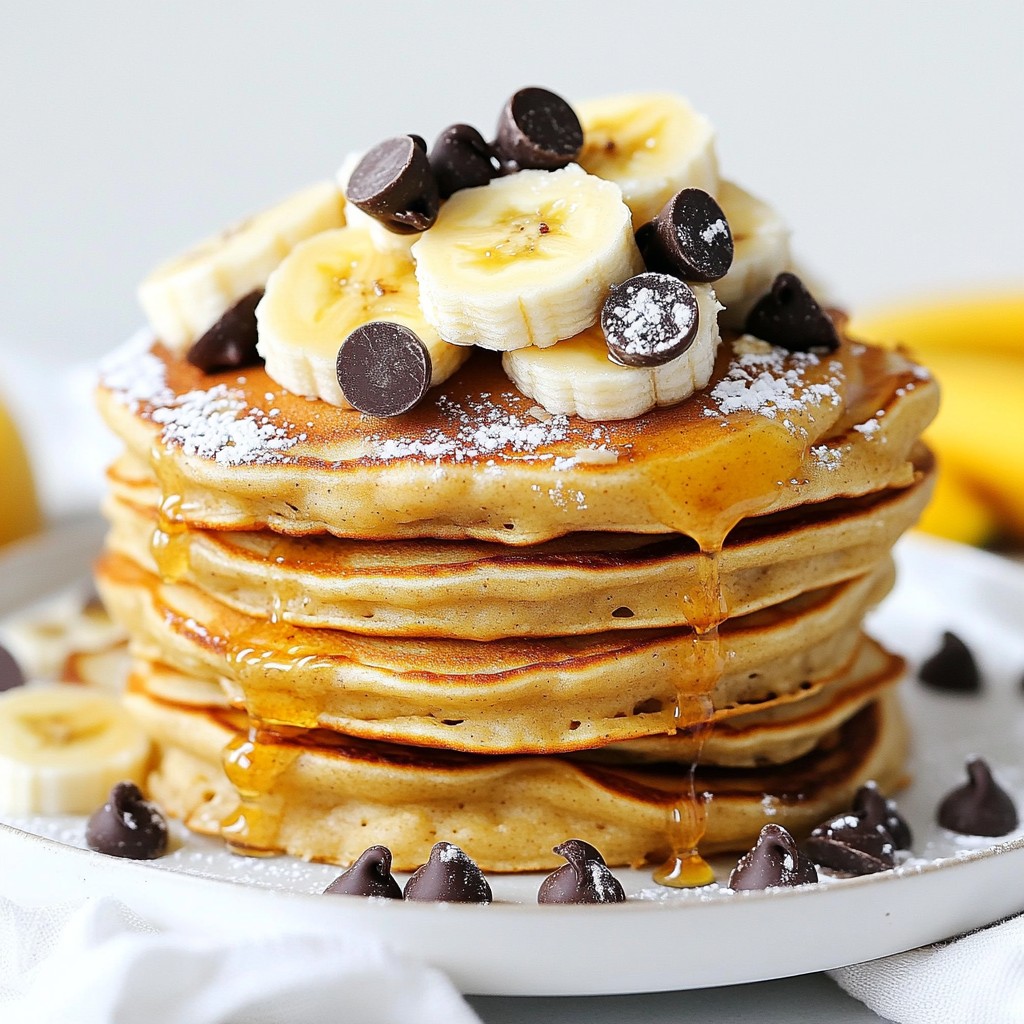 Chocolate Chip Banana Oat Pancakes Delicious Recipe