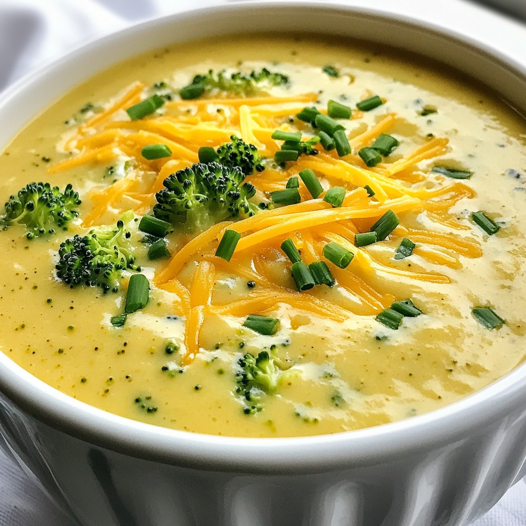 Creamy Broccoli Cheddar Soup Delicious and Simple Dish
