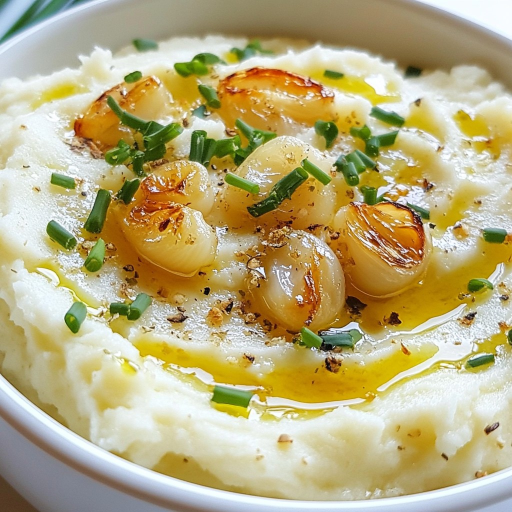 Roasted Garlic Mashed Cauliflower Soft and Creamy Delight