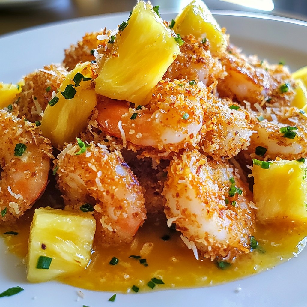 Coconut Crusted Shrimp with Pineapple Sauce Delight