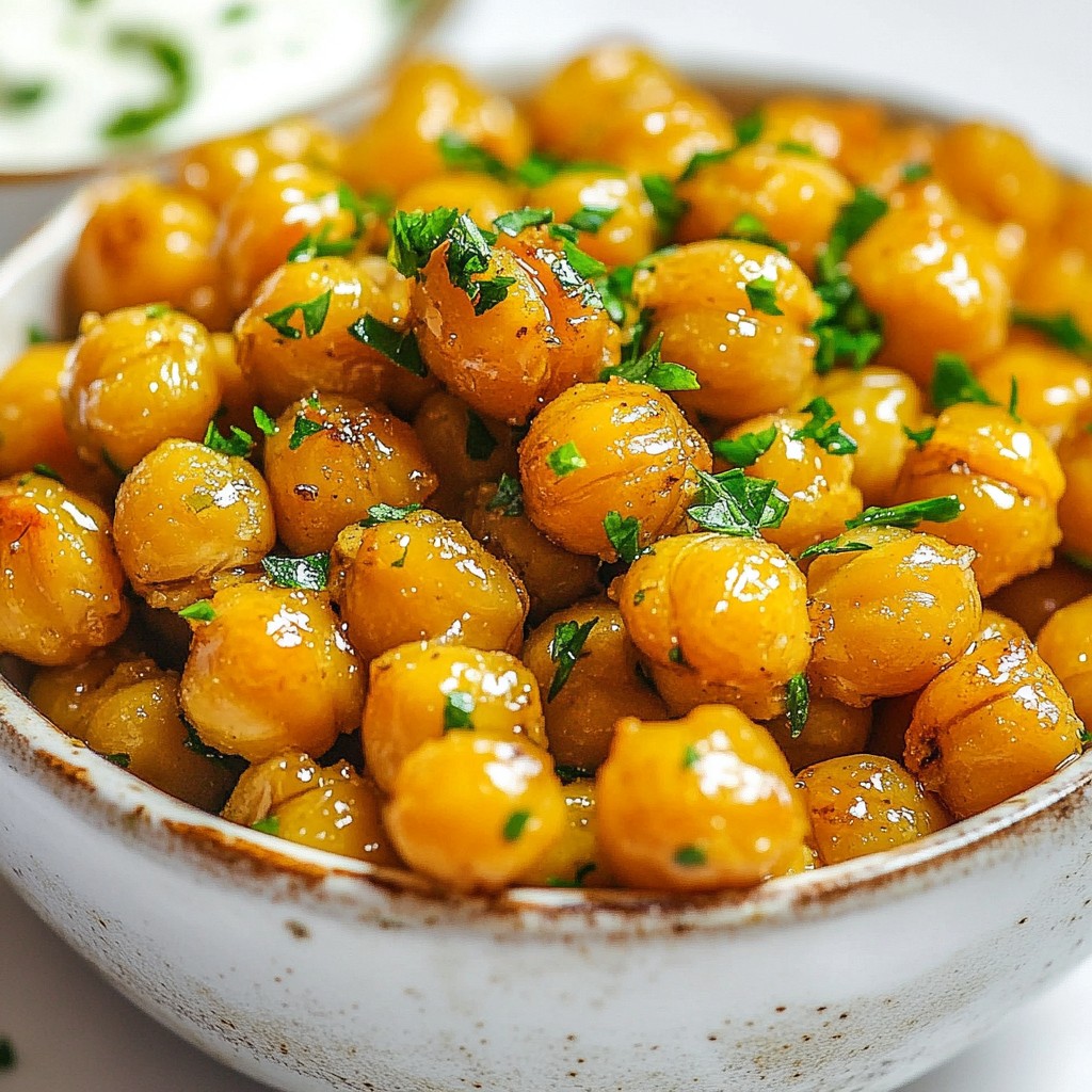 Honey Garlic Roasted Chickpeas Crispy and Flavorful Snack