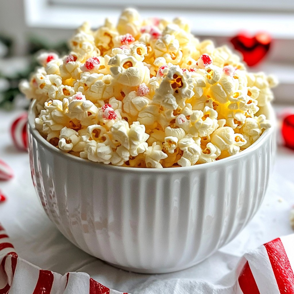 Peppermint White Chocolate Popcorn Delightful Snack