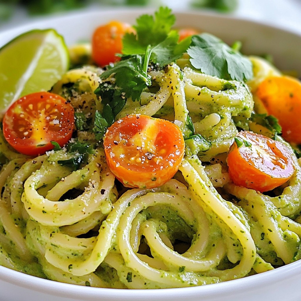 Avocado Cilantro Pasta Simple and Flavorful Dish